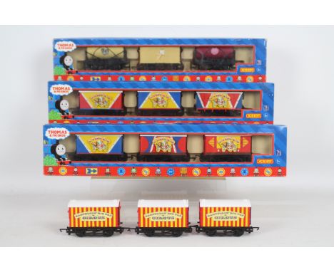 Hornby - Three boxed Hornby OO gauge 'Thomas the Tank Engine &amp; Friends' items of 'Circus' rolling stock plus one unboxed 