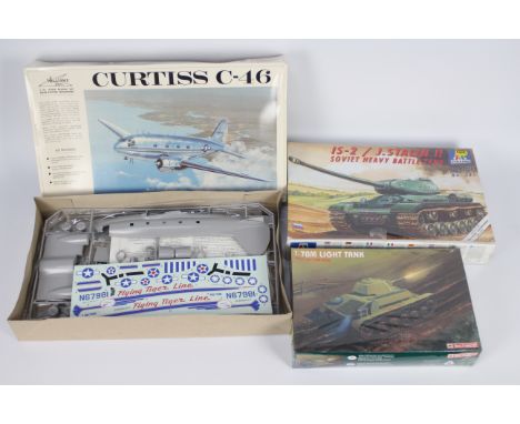 Williams Bros, Techmod, Italeri - Three boxed plastic model kits. Lot includes Techmod #3003 1:35 T-70M Light Tank; Italeri #
