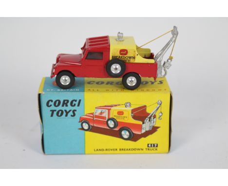 Corgi - A boxed Land Rover Breakdown Truck # 417 The model has been restored and has some replacement parts and appears Near 