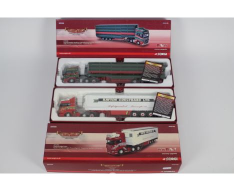 Corgi - Hauliers Of Renown - 2 x limited edition trucks, a Scania R Fridge Trailer in Hayton Coulthard of Dumfries &amp; Gall