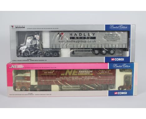 Corgi - 2 x boxed limited edition models in 1:50 scale, # CC12812 Scania T Topline curtainside in George Green Transport Ltd 