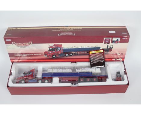 Corgi - Hauliers Of Renown - A boxed limited edition Scania T Dropside with sand bag load and a Moffett Mounty fork lift in L