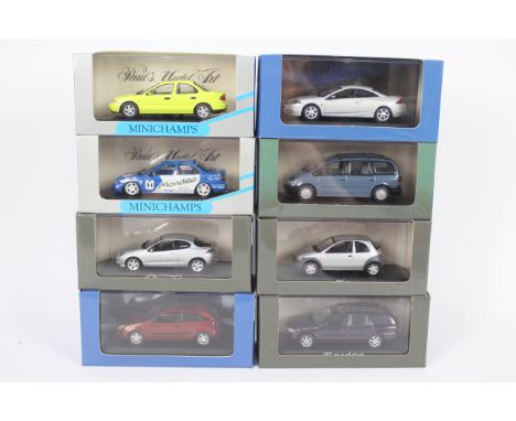 Minichamps - Pauls Model Art - 8 x boxed Ford models in 1:43 scale including Mondeo saloon in Citrus yellow, 1994 Paul Radisi