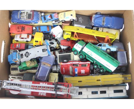Matchbox - Corgi - Majorette - Saico - A collection of 50 plus play worn vehicles in various scales including Matchbox # K-11