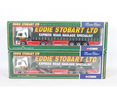Corgi - Two boxed Limited Edition diecast 1:50 scale trucks in 'Eddie Stobart Ltd.' liveries. Lot includes 76602 Scania Box T