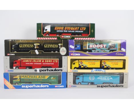 Corgi - Superhaulers - 7 x boxed trucks in 1:64 scale including a Scania curtainside in Securicor Omega Express livery # 5951