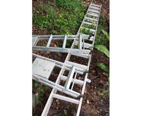 A CLIMA EXTENSION LADDER, 4m closed, 7m extended and a pair of step ladders (3)