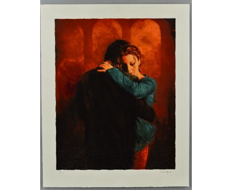MARK SPAIN (BRITISH 20TH CENTURY) 'DANCE I'  a limited edition print 154/250 of a couple dancing together, signed and numbere