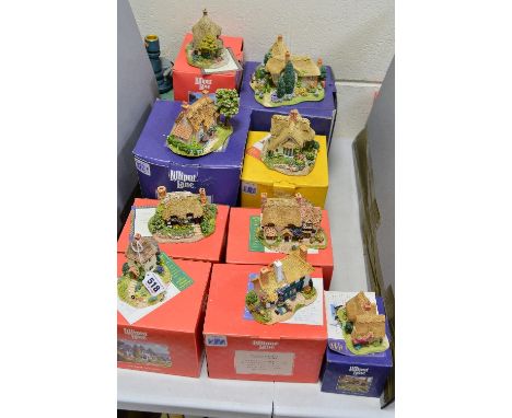 NINE BOXED LILLIPUT SCULPTURES FROM ENGLISH SOUTH EAST, (blue backstamp) 'Honeypot Cottage', 'The Anchor' L2011, 'Little Lupi