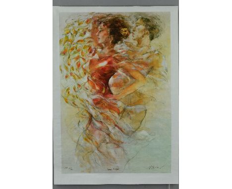 GARY BENFIELD (BRITISH 1965) 'SUMMER ROMANCE', an artist proof print on canvas 16/25 hand embellished and signed in gold pen,