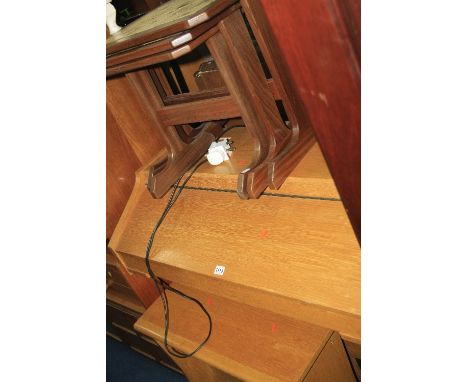 A LIGHT OAK CASED LIVINGSTON ELECTRIC ORGAN, with stool (2)