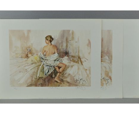 GORDON KING (BRITISH 1939) 'FROM THE STUDIO' two limited edition prints in a portfolio, 'Studio Pose' and 'Studio Look' both 