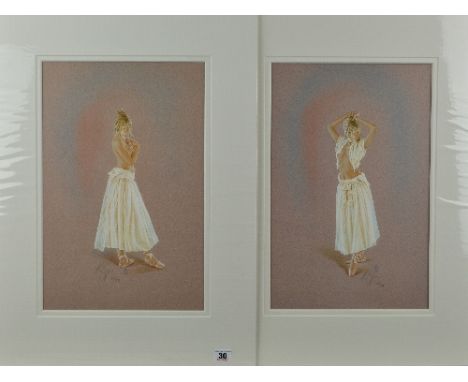 KAY BOYCE (BRITISH CONTEMPORARY) 'ANGELINA I' AND 'ANGELINA II', a pair of limited edition prints, both numbered 56/295, mono