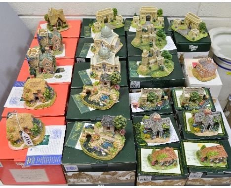 TWENTY ONE BOXED LILLIPUT LANE SCULPTURES FROM VARIOUS FAIRS, two 'Cornflour Cottage' (Summer Fair 1996), two 'Arbury Lodge' 