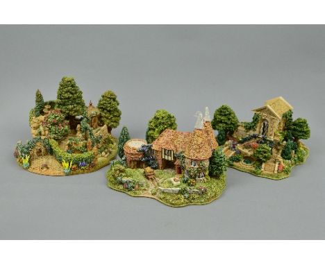 THREE BOXED LIMITED EDITION LILLIPUT LANE SCULPTURES, 'Harvest Home' No.85/4950, certificate, leaflet and deeds, (top of one 