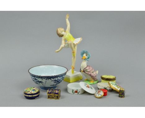 A SMALL GROUP OF ORNAMENTS ETC, to include Royal Worcester 'Tuesday's Child is Full of Grace' No.3258, Beswick Beatrix Potter