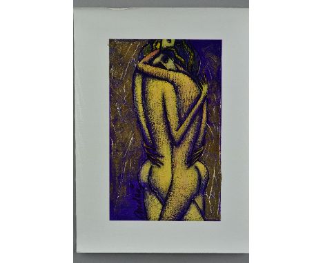 ANDREI PROTSOUK (UKRAINIAN 1961) 'SISTERS', a limited edition print on canvas 203/300 of two women embracing hand embellished