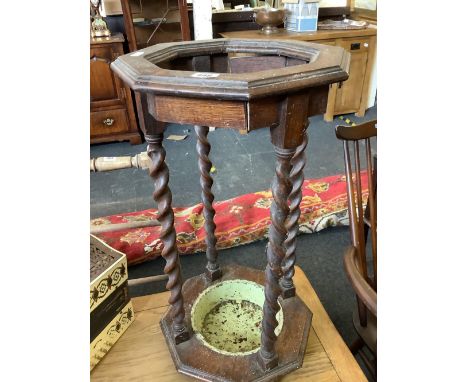 OAK STICK STAND &amp; PIANO STOOL