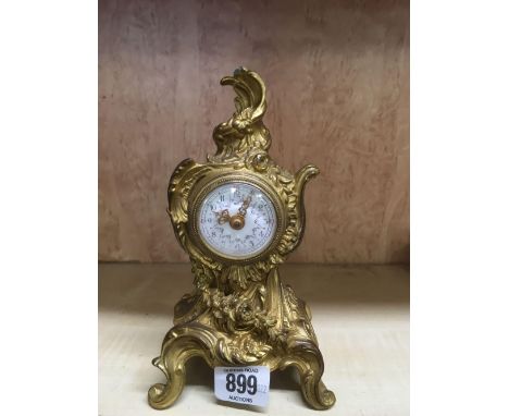 GILT METAL MANTLE CLOCK