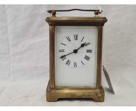 BRASS FRAMED CARRIAGE CLOCK BY R &amp; G, MADE IN PARIS