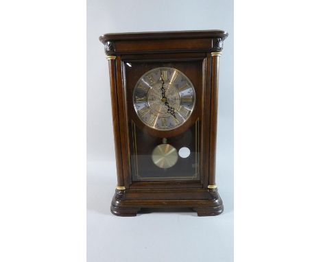 A Reproduction Mantle Clock with Battery Movement, Working Order, 33cm high 