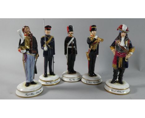 A Collection of Five Ceramic Limited Edition Michael Butty Artillery Figures 