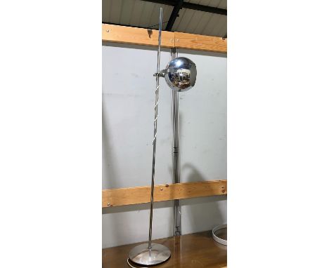 An Italian designer chrome standard lamp by Reggiani 