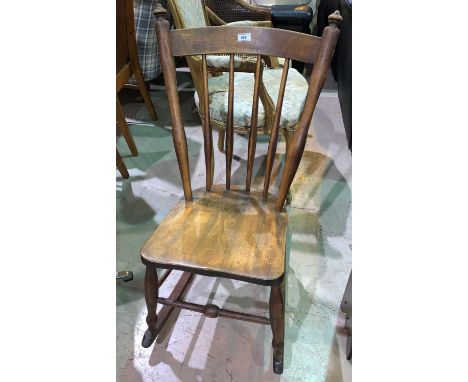 A 19th century alder wood stick back rocking chair 