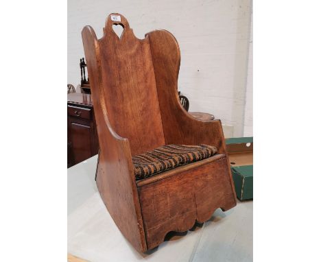 An 18th/19th century child's 'lambing' commode chair 
