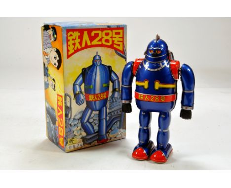 Rare Japanese Osaka Toy Tin Institute Limited Edition Reproduction of Tetsujin Walking Robot. E to NM in Box.