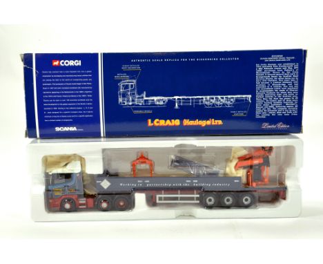 Corgi 1/50 diecast truck issue comprising No. CC12218 Scania Dropside Crane Trailer in livery of Ian Craig. E to NM in Box.