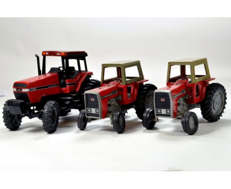 A Trio of 1/16 Ertl Farm Tractor issues including Massey Ferguson 590 and 595 plus Case IH 7130 Magnum. Generally G to VG. (3