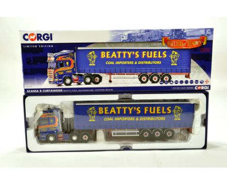 Corgi 1/50 diecast truck issue comprising No. CC13755 Scania R Curtainside in livery of Beatty's Fuels. E to NM in Box.