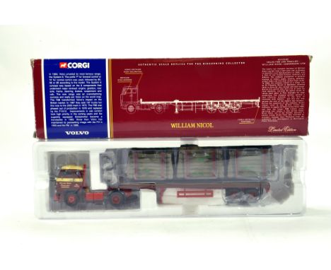 Corgi 1/50 diecast truck issue comprising No. CC13102 Volvo F88 Log Trailer in livery of William Nicol. E to NM in Box.