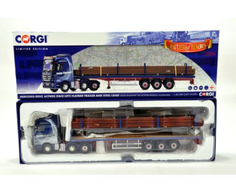 Corgi 1/50 diecast truck issue comprising No. CC13829 Mercedes Benz Actros Flat bed Trailer in livery of Intake Transport. E 