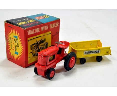 SSS (Japan) Tinplate Farm Issue comprising Tractor and Trailer. E in VG Box.
