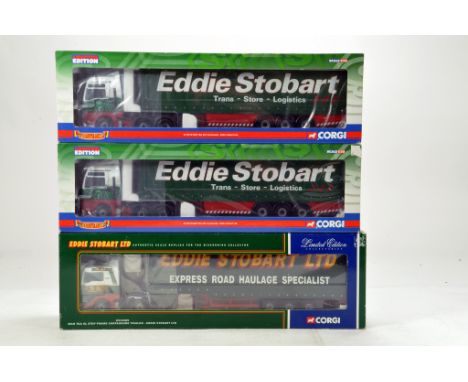 Corgi Diecast Truck Trio comprising Eddie Stobart Issues. Generally F to G. 