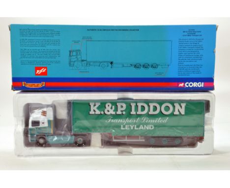 Corgi 1/50 diecast truck issue comprising No. CC11912 ERF EC Step Frame Curtainside in livery of K &amp; P Iddon. Generally V