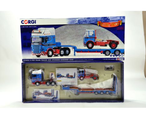 Corgi 1/50 diecast truck issue comprising No. CC13743 Scania R Stepframe Trailer and Atkinson Borderer Load. E to NM in Box.