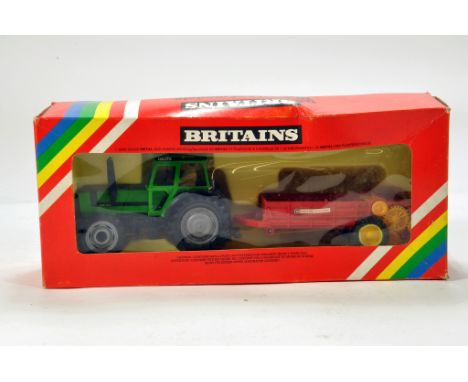 Britains 1/32 Farm Issue comprising Deutz DX110 Tractor and Manure Spreader Set. E to NM in Box.