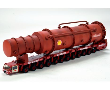 Zon Models 1/50 construction issue comprising Goldhofer Self Propelled Module with power pack, cab and Pressure Vessel Load. 
