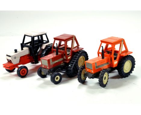 Britains 1/32 Farm Issues comprising Fiat Tractor Duo plus one other. Generally G to VG. (3)