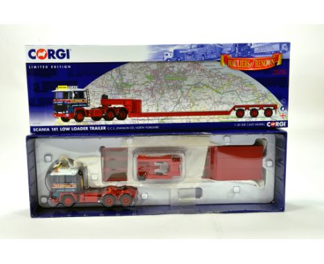 Corgi 1/50 diecast truck issue comprising No. CC15307 Scania 141 Low Loader in livery of GCS Johnson. E to NM in Box.