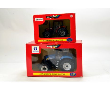 Britains 1/32 Farm Issue comprising Case IH JX1075C Tractor plus New Holland T8040. E to NM in Boxes. (2)