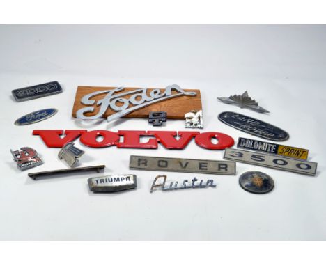 A selection of various original Truck / Lorry / Car Badges and Emblems. Volvo, Rover, Foden, Land Rover etc 