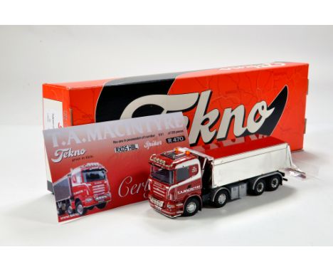 Tekno 1/50 diecast truck issue comprising Scania R Tipper in livery of T. A. Macintyre. E to NM in Box.