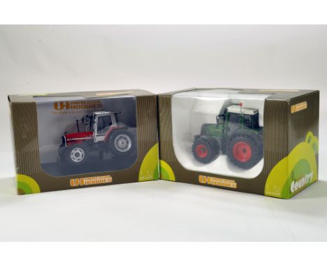 Universal Hobbies 1/32 Farm comprising various boxed issues. Massey Ferguson and Fendt Tractor Models. Generally E in grubby 