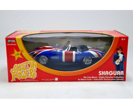 Joyride 1/18 diecast issue comprising Austin Powers Shaguar. E to NM in Box.