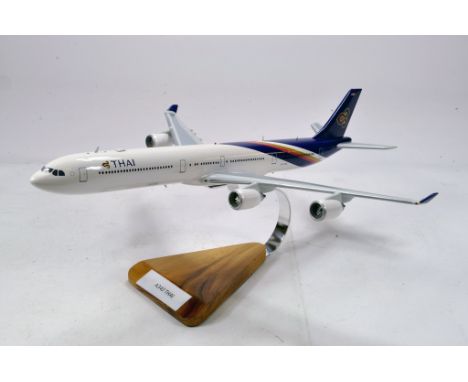 Large scale model of a Boeing A340 Airliner Aircraft in livery of Thai. Displays well with outer box.