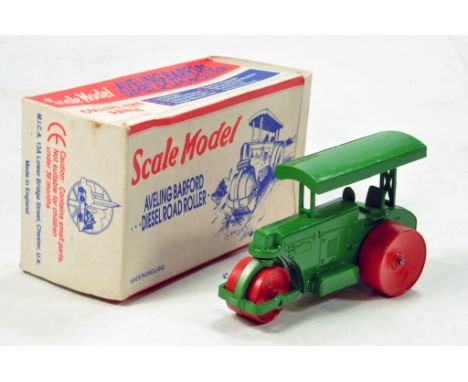 Scale Model MICA issue Aveling Barford Diesel Road Roller. Green issue with red rollers is E to NM in G Box.